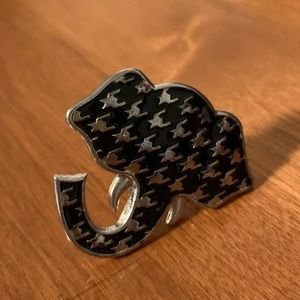 Houndstooth Elephant Fashion Ring - Adjustable Band